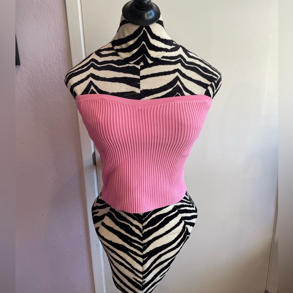 Emory Park Pink Ribbed Tube Top